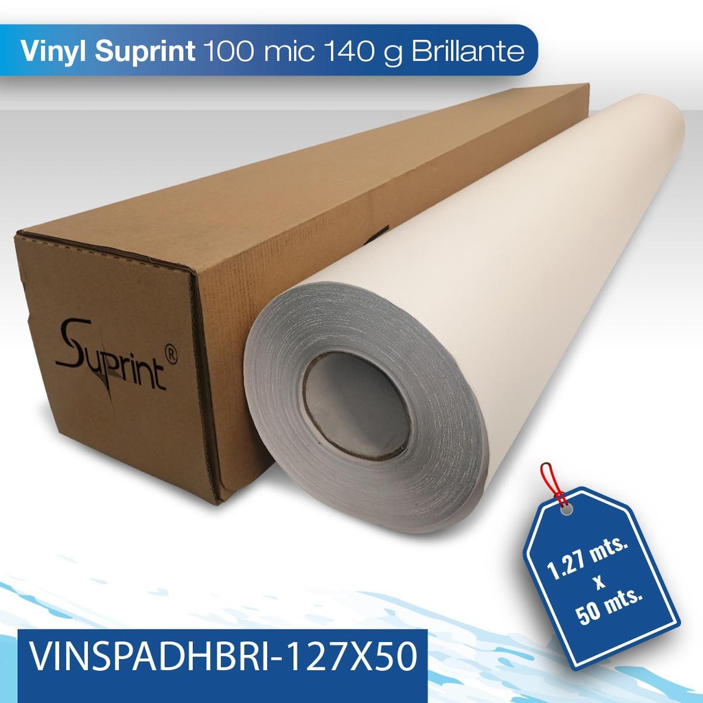Vinil para impresion Suprint 100M/140G 1.27X50 brillante blanco