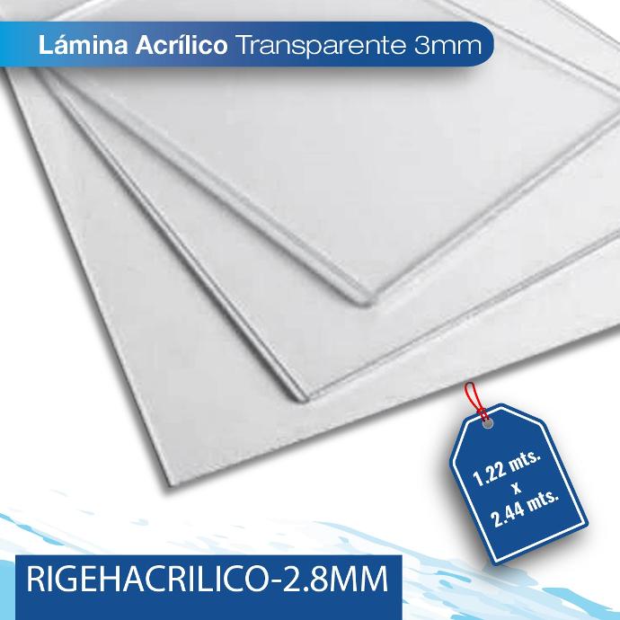 Acrilico 3MM 1.22X2.44 transparente 