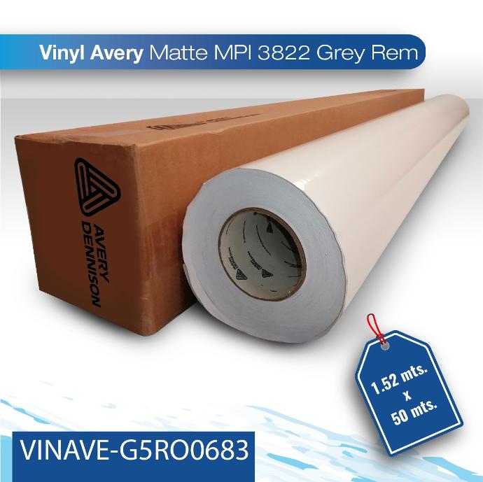 SALDO Vinil para impresion Avery Respaldo Gris 3822 matte 1.52 X 50