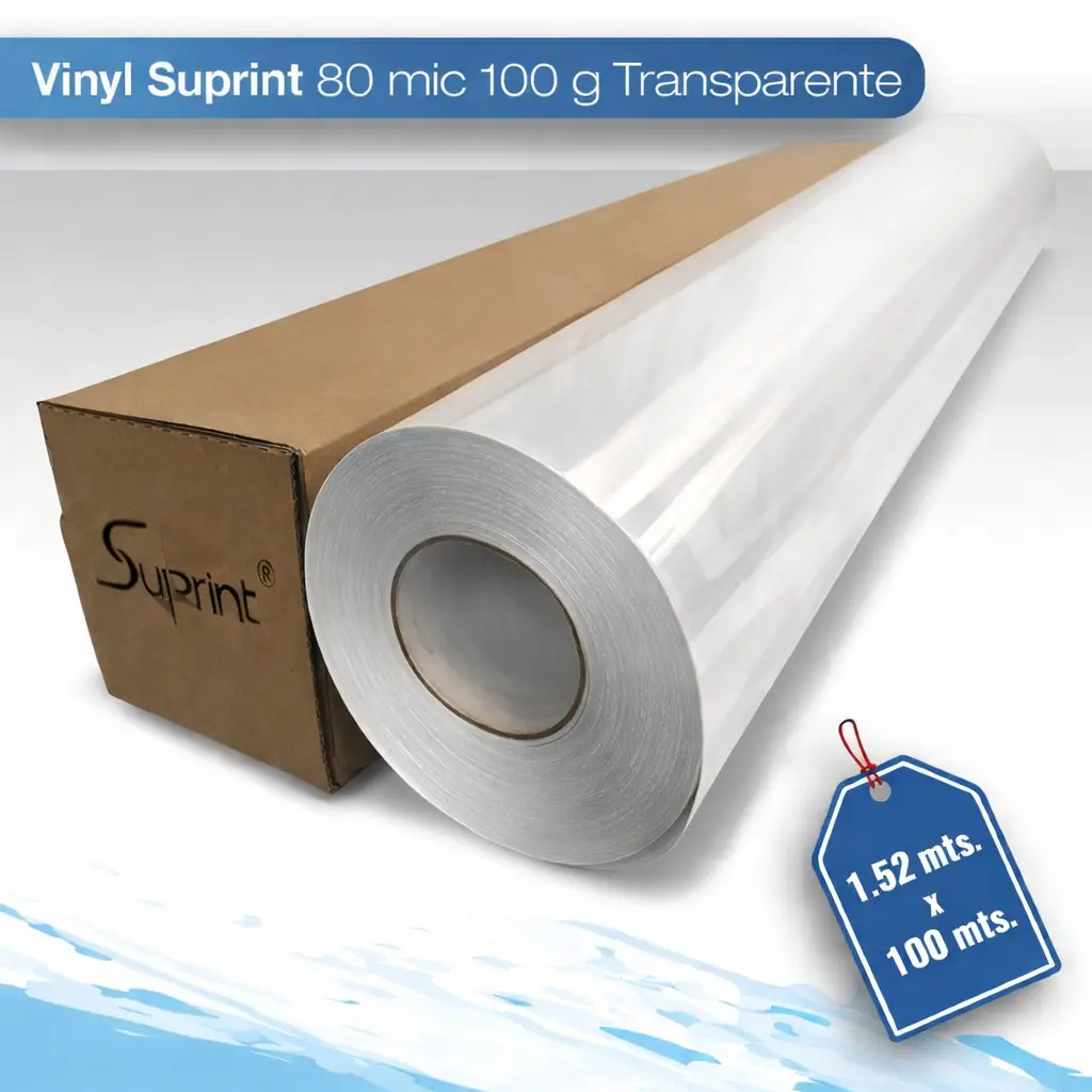 Vinil para impresion Suprint 80M/100G transparente 