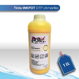 [TINACTSHIRT-YELL1L] Tinta inkpot DTF cabezal epson I3200 amarilla 1L