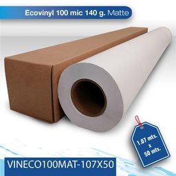 [VINECO100MAT-107X50] SALDO Vinil para impresion Slite 100M/140G 1.07X50 matte blanco