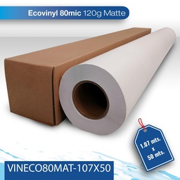 [VINECO80MAT-107X50] Vinil para impresion Slite 80M/120G 1.07X50 matte blanco