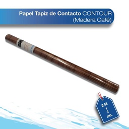 [PTCCRCAFÉ-045X2M] Papel tapiz de contacto Contour madera 0.45X2 cafe