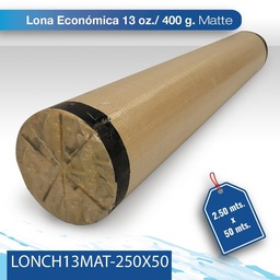 [SALDOLONCH13MAT-250X50] SALDO Lona para impresion economica 2.50X50 matte