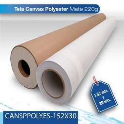 [CANSPPOLYES-152X30] Tela canvas polyester 220 G 1.52X30 matte