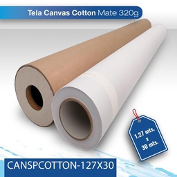 [CANSPCOTTON-127X30] Tela canvas cotton 320 G 1.27X30 matte