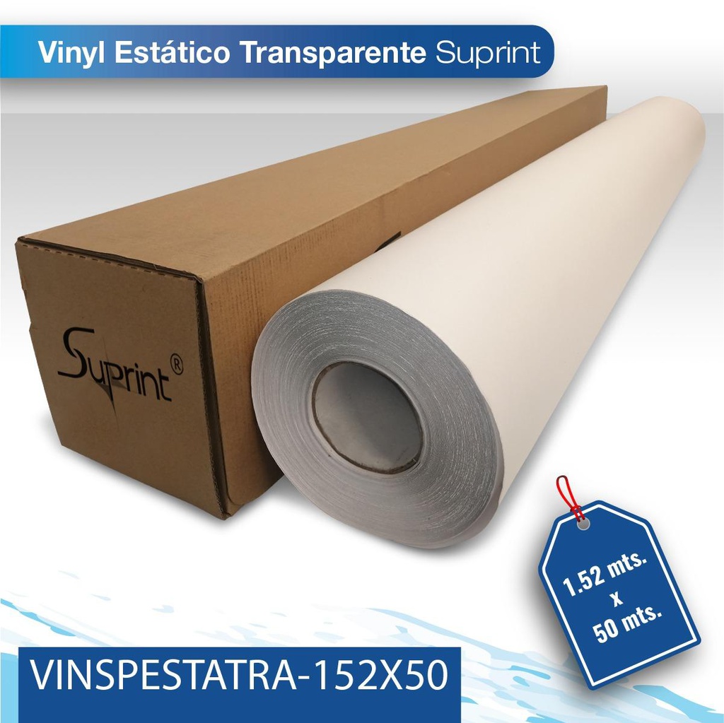 Vinil estatico Suprint 1.52X50 transparente