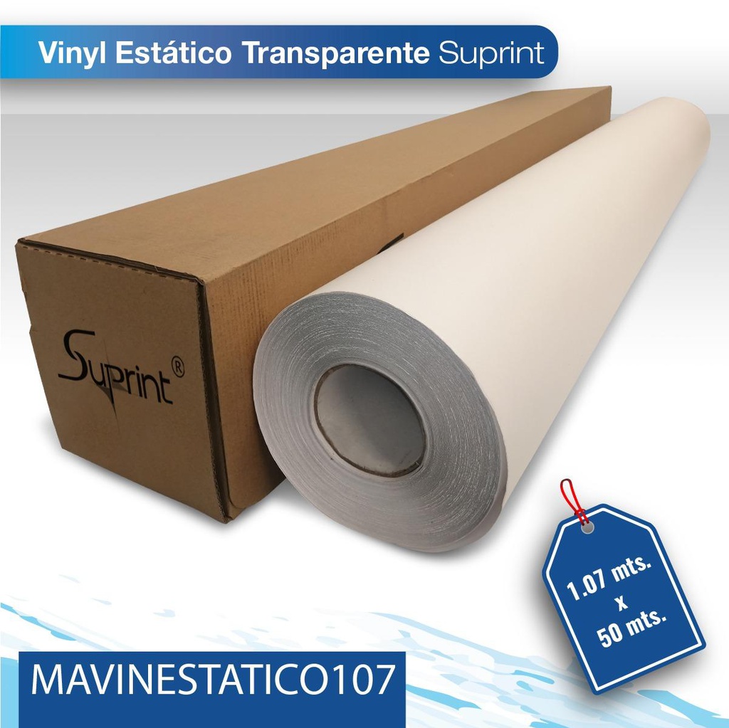 Vinil estatico Suprint 1.07 X 50 transparente 