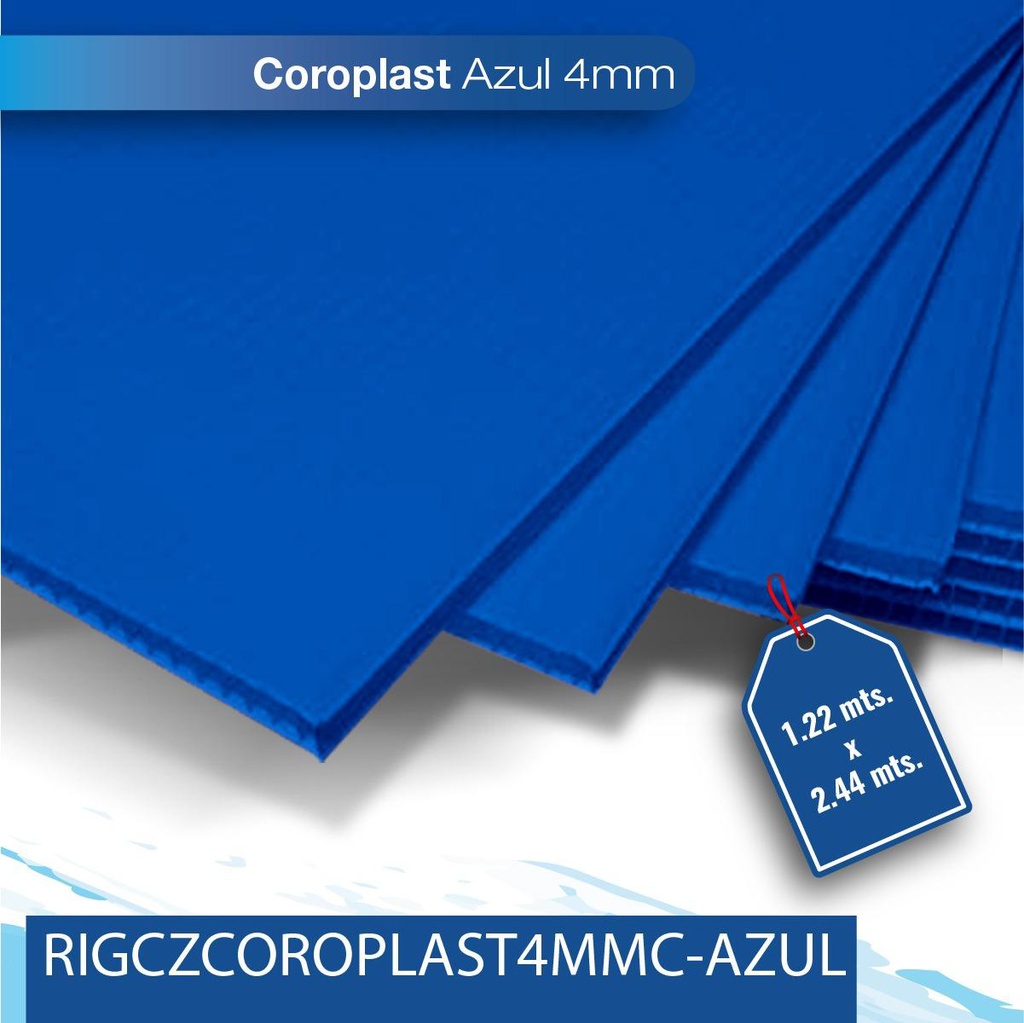 Coroplast 4MM 1.22X2.44 azul 