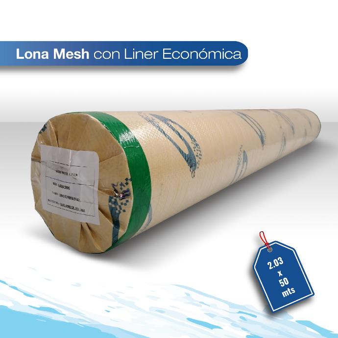 Lona mesh con liner economica  2.03X50
