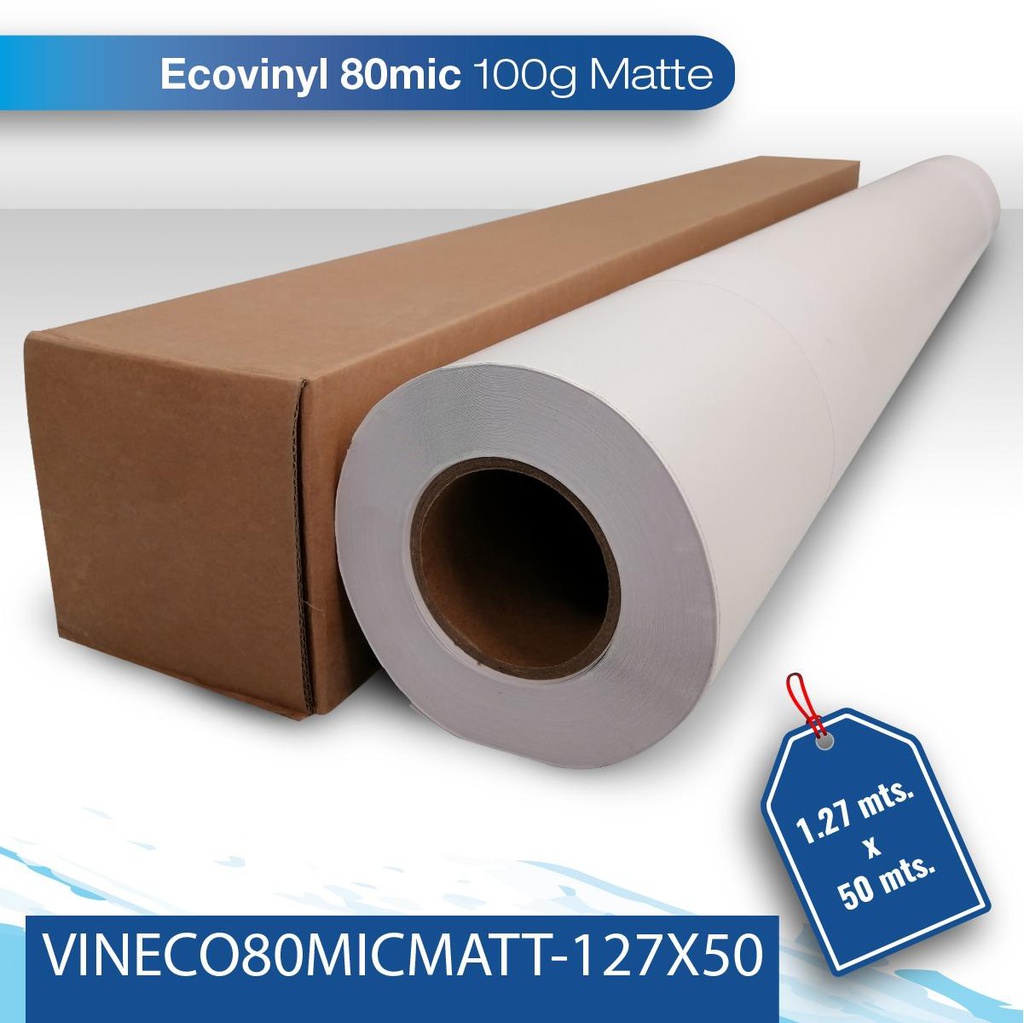 SALDO Vinil para impresion Slite 80M/100G 1.27X50 matte blanco