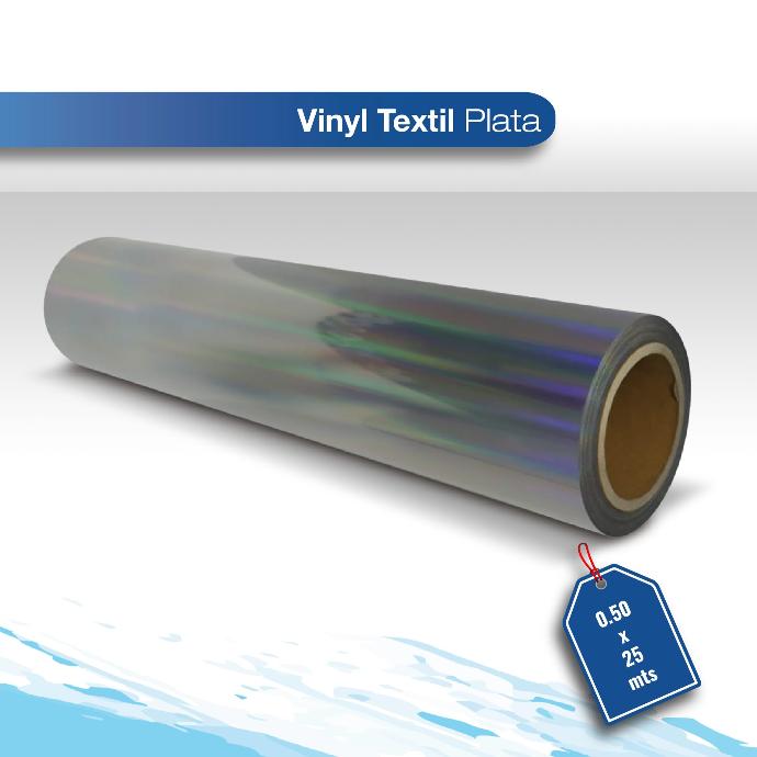 SALDO Vinil textil .50 X 25 matte plata