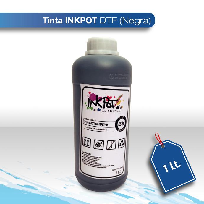Tinta Inkpot DTF 30 cabezal XP600 negra 1L
