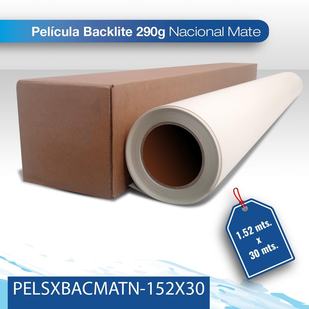 Pelicula Backlite matte 290G Nac 1.52 X 50