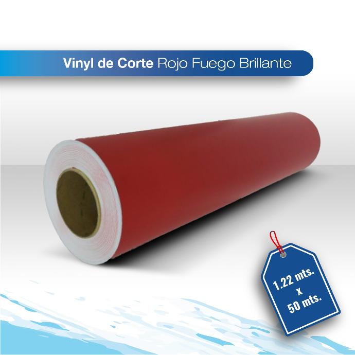 Vinil de corte Eco rojo fuego 1.22X50 Brillante