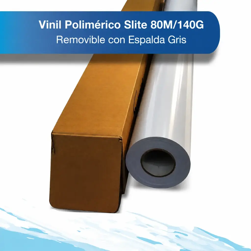 Vinil polimérico Slite 80M/140G removible espalda gris  1.52x50