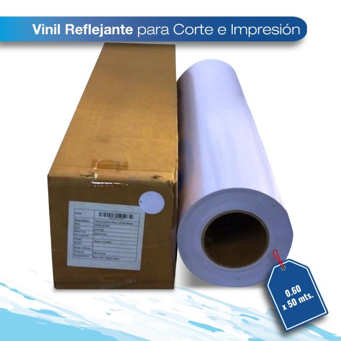 Vinil reflejante para corte e impresión 0.61X50