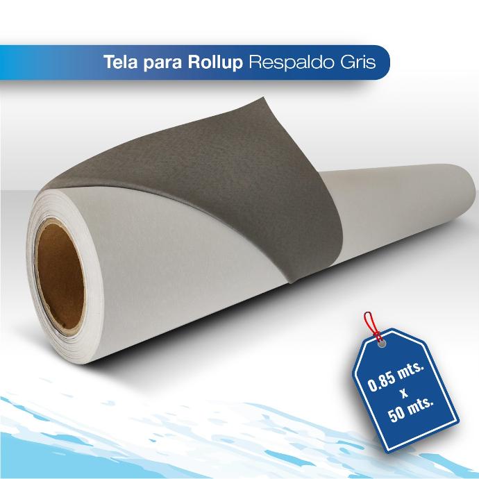 Tela para roll up respaldo gris 0.85 rollo corto