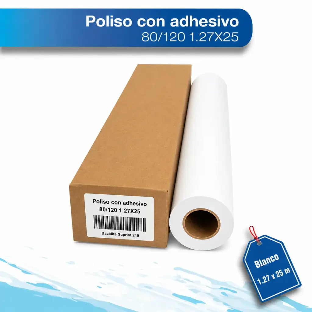 Poliso con adhesivo gris removible 80/120 1.27X25