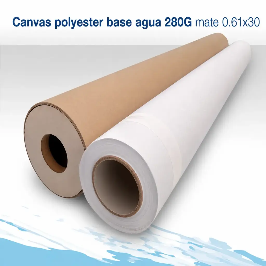 Canvas polyester base agua 280G mate 0.61x30