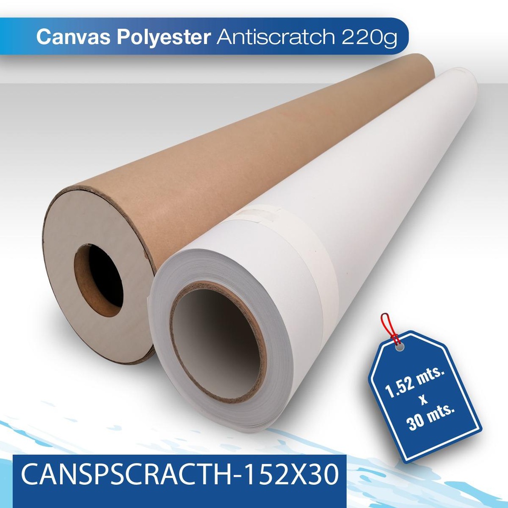 Tela canvas polyester brillante 220G 1.52X30