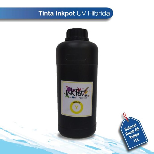 [TINACUVORIC-Y] Tinta inkpot UV hibrida cabezal Ricoh G5  yellow 1L
