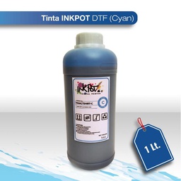 [TINACTSHIRT-CYAN1L] Tinta inkpot DTF cabezal epson I3200 cyan 1L
