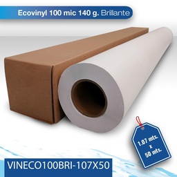 [VINECO100BRI-107X50] SALDO Vinil para impresion Slite 100M/140G 1.07X50 brillante blanco