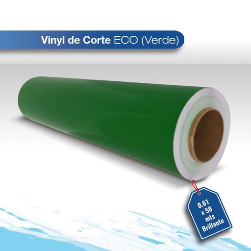 [VINECO2071G-.61X50] Vinil de corte Eco verde brillante 0.61X50
