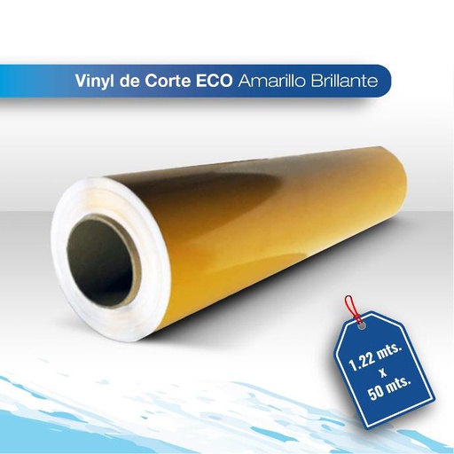 [VICOSECB082G-122X50] Vinil de corte Eco amarillo 1.22 X50 brillante