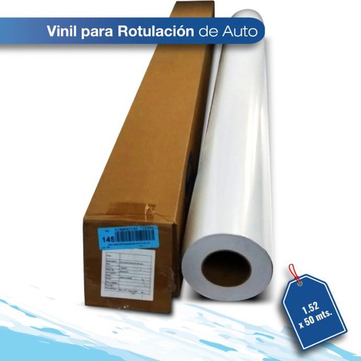 [VINWRAPCAR-152X50] Vinil para rotulación de auto 80MIC/140G 1.52 X 50