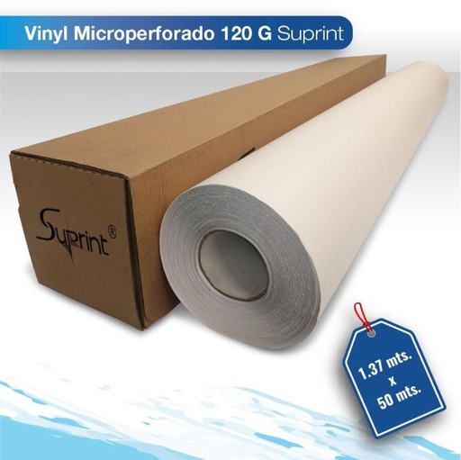 [VINSPMICROPREMIUM-152X50] Vinil microperforado premium Suprint 160M/105G removible un año blanco 1.52X50 B