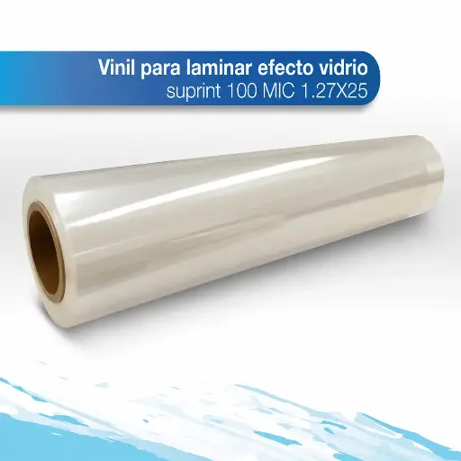 [20MAVILAMCRIS1.27X25] Vinil para laminar efecto vidrio suprint 100 MIC 1.27X25